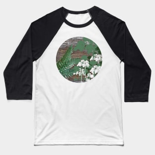 mix of green plants with wooden background abstract art Baseball T-Shirt